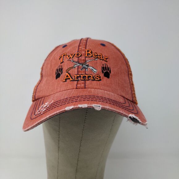Two Bear Arms Men's Strapback Hat Orange OSFA Embroidered Logo - Picture 2 of 11